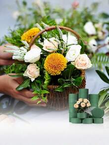 20pcs/10pcs/8pcs/1pc/2pcs/4pcs/6pcs 5.51in X 3.14in X 1.77in Wet And Dry Flower Foam Brick, Green Polystyrene Foam Block For Flower Arrangement, Plant Decoration And Handicrafts, Suitable For Wedding Decoration, Bridal Backdrop, Wedding Arch, Tabletop Centerpieces, Bouquet Filler, Also Applicable For Christmas, Halloween, Thanksgiving, Back To School, Valentine's Day, Teacher's Day, Mother's Day - Multicolor - View 6
