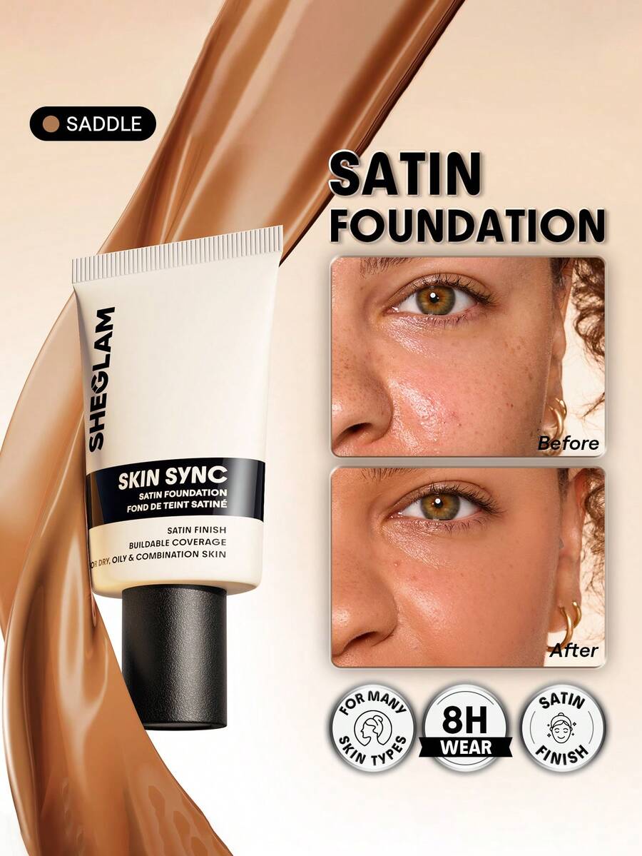 SHEGLAM Skin Sync Satin 粉底液-Saddle - Saddle - 查看 1