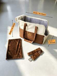 Multi-Color Fabric Travel Bag Suitable For Small Pet Dogs And Cats When Going Out. It Is Perfect For Carrying Fashionable Bags When Out And About. - Mocha Brown - View 3