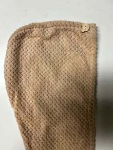 1pc Large Microfiber Hair Drying Towel For Women Super Absorbent Quick Dry Long Short Hair With Elastic Strap For Home Bathroom Salon Hotel Sports Gym - Khaki - View 6