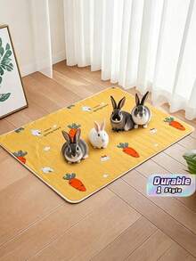 1 Piece Of Cute Cartoon Pattern Dirt And Moisture Wicking Breathable Lightweight Pet Washable Diaper Pad Rabbit Nest Pad Sleeping Pad Suitable For All Seasons. The Pattern Is Randomly Cut And Not Machine Washable. The Bottom Is Not Waterproof - Multicolor - View 1