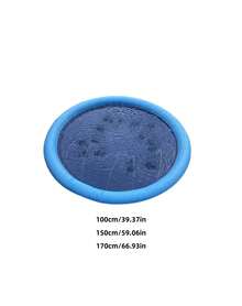 Pvc Thickened Anti Slip Water Spray Mat Waterproof Foldable Wear Resistant Large Size Lawn Backyard Splash Pad Summer Outdoor Water Play Toy For Pets Durable Portable Leisure Gear - Blue - View 7