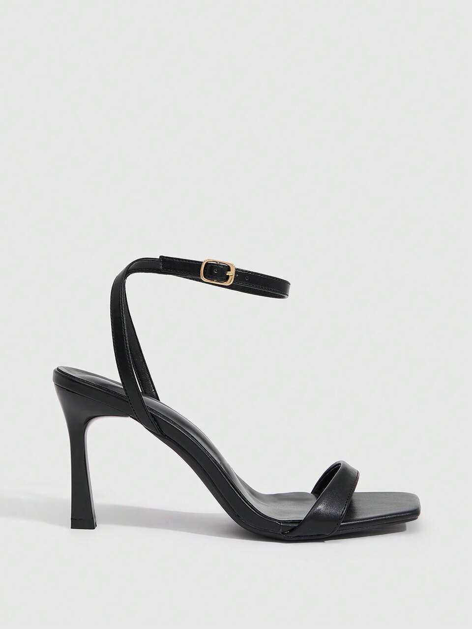 CUCCOO SZL Women Shoes Spring And Summer New Black Ankle Strap High Heel Sandals Stylish Simple Comfortable Versatile Sexy Party Banquet Sandals