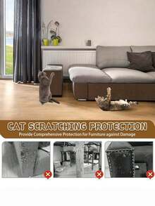 1PC Self Adhesive Cat Scratch Furniture Protector Pad Anti Scratching Couch Sofa Protector DIY Cat Tree Scratch Guard For Indoor Cat Cat Supplies Pet Furniture Protector - 30*100cm - View 11