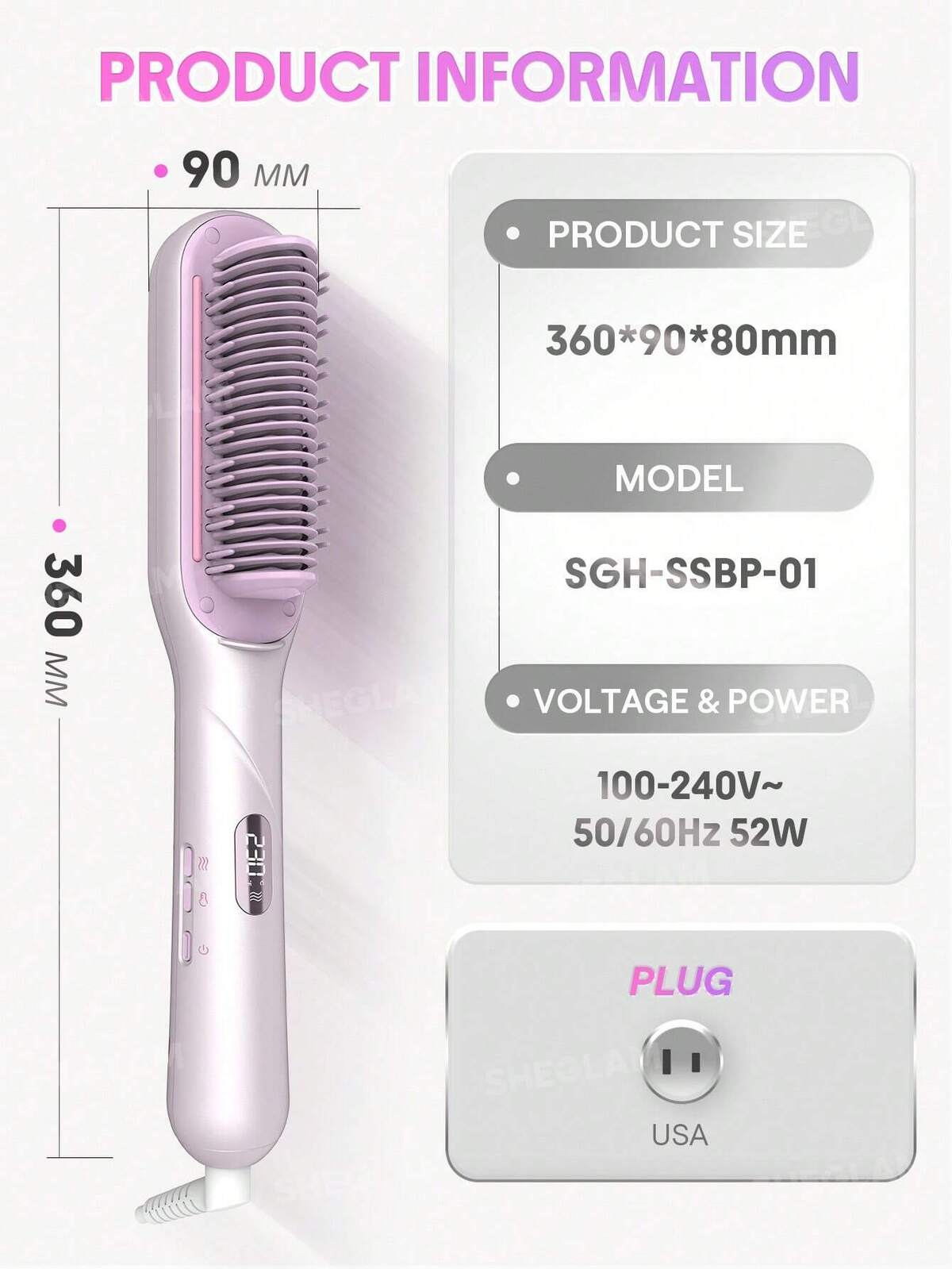 Hydra Shot Steam Straightening Brush Pro-US Plug