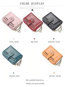 Muroi Mono 1Pc Zipper Coin Purse, Retro Oil-Wax Leather With Clover Chain Charm, Multi Card Slots, Lightweight Storage For Daily Errands. - Multicolor - View 10