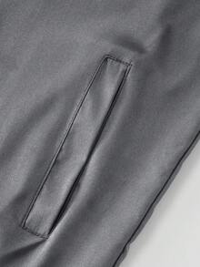 Manfinity Homme Men's Stand Collar Zipper Casual Versatile Daily Travel Long Sleeve Jacket - Light Grey - View 7