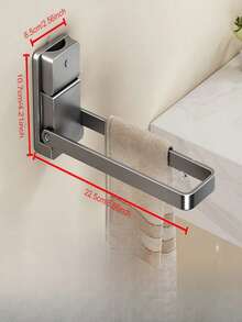 One Suction Cup Foldable Towel Rack, Vanity Hand Towel Holder, No-Drill Towel Storage Ring, Suitable For Storing Towels, Jewelry, Hairbands, And Other Items In The Bathroom. - A - View 6
