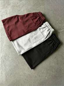 Sport MetroGents Pantalones cortos deportivos casuales para hombre con estampado de estrellas y cintura con cordón, para el gimnasio - Negro - Ver 2