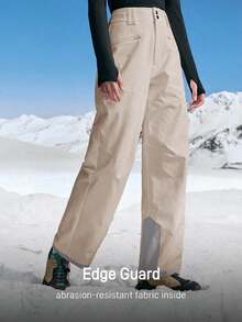 In My Nature Women's Letter Print Zipper Pocket Straight Loose Hiking Pants - Khaki - View 4