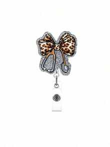 Muroi Mono Leoparden-Muster Herz Glitzer Acryl Ausziehbarer Ausweishalter, süßer Krankenschwester-Ausweishalter mit Alligatorclip, ausziehbarer Namensschild-Halter, ausziehbarer Ausweisclip, Krankenschwester-Ausweishalter, süße Ausweishalter für Krankenschwestern, Lehrer, Studenten, mehrere Designs erhältlich (Schleife, Gans, Erdbeere), DIY Valentinstag Ausweisclip, Ausweishalter, Ausweishalter für die Arbeit, ideales Geschenk zum Vatertag, Geburtstag, Krankenschwester-Wertschätzungswoche & medizinisches Personal - Mehrfarbig - Übersicht 10