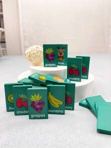 POKOJA LAND Permainan Mencocokkan Buah & Hewan dari Kayu, Mainan Puzzle Domino untuk Meja, Permainan Edukasi Pengembangan Kognitif Logika, Permainan Otak, Permainan Kayu - MultiWarna - View 5