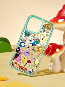 ADVENTURE TIME X SHEIN 卡通圖案青色手機殼，防摔保護 iPhone13-17 手機殼 - 彩色 - 查看 2