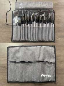 24Pcs Gray Nylon Multifunctional Paintbrush Set For Watercolor Acrylic Oil Painting, Art Supplies For Artists Beginners Holiday Gift - multicolor - View 8