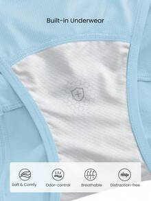 GLOWMODE Celana Pendek Lari VitalSwift Quick-Dry Light Side Breathable 3,5 inci dengan Saku Belakang Terintegrasi untuk Lari, Jogging, Latihan, dan Olahraga dengan Dampak Sedang. - Aqua Biru - View 5