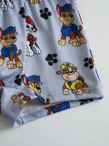 SHEIN | PAW Patrol 小男孩卡通印花背心與四角內褲 2件組 - 深灰色 - 查看 8