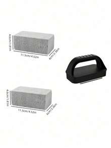 3PCS Pumice Material Heat Resistant Handle Cuttable Multi Purpose Degreasing Natural Gray Barbecue Cleaning Brick For BBQ Grill Swimming Pool Sink Stove Cookware Tableware Kitchen Bathroom Home Goods - multicolor - View 5