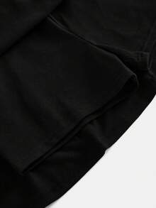 SHEIN Tween女孩休閒運動純色交叉背心式運動連身裙，內建短褲 - 黑色 - 查看 7