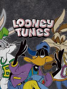 LOONEY TUNES X SHEIN 男嬰卡通圖案印花短袖圓領T恤 - 白色 - 查看 4