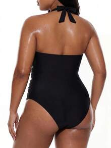 Oceva 2026 Summer New Beach Vacation Starfish Accessory Black One-Piece Sexy Plus Size Swimsuit - Black - View 2