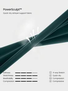 GLOWMODE Quần legging tập luyện tác động trung bình 26 inch Nhanh khô, thấm hút mồ hôi, tạo cảm giác mát mẻ - Màu xanh lá cây đậm - Xem 4