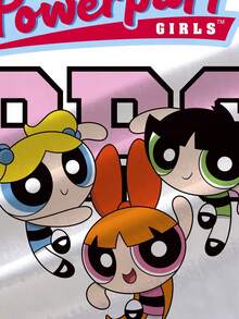 THE POWERPUFF GIRLS X SHEIN 男士寬鬆短袖舒適休閒卡通運動街頭風英文字母條紋花朵泡泡毛茛圖案T恤 - 白色 - 查看 4