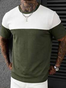 EGENSIO Men's Summer Casual Colorblock Patchwork T-Shirt - Multicolor - View 3