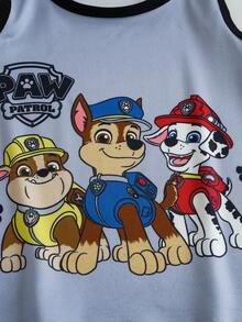 SHEIN | PAW Patrol 小男孩卡通印花背心與四角內褲 2件組 - 深灰色 - 查看 4