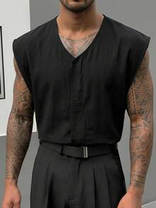 SIGLOCORE Men's  Casual Versatile Daily Outing Top - Black - View 7