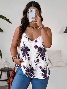 SHEIN VCAY 大尺碼豹紋雙肩帶度假背心上衣 秋冬時尚新品，法式風格女上衣，喇叭袖，派對，返校，美式長版襯衫，時尚，前綁帶，教師穿搭，老錢風，通勤，極簡主義，辦公室穿搭，復古，簡約，素色襯衫，秋季上衣，復古風，豹紋，動物紋，教師上衣，V領，女款休閒上衣，適合外搭 - 彩色 - 查看 6