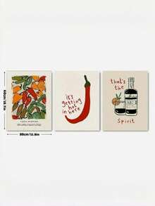 Joivida 1Pc Creative Colorful Chili Art Poster With A Strong Niche Aesthetic Atmosphere. Featuring A Art Style That Is Minimalist And Distinctive, It Is Suitable For Decorating Multiple Spaces Such As Bedrooms, Living Rooms, Entryways And Studies. - multicolor - View 7