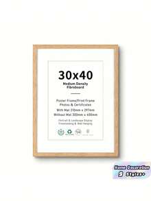 1/2/3PCS Oak Color Solid Wood Art Picture Frame Modern Minimalist Wall Hanging Decor Photo Frame With Stand For A4 30x40cm A3 Pure Wood Frame Tabletop Display Home Decoration Wall Art - Oak - View 1