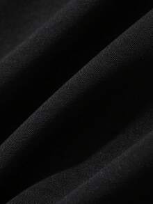 DAZY Contrast Mesh Short Sleeve Round Neck Ruffle Trim Women's Blouse - Black - View 3