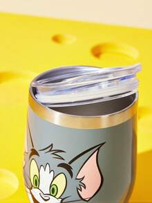 TOM & JERRY X SHEIN 360 Ml /12 Oz 不鏽鋼、防漏蓋，適用於熱飲/冷飲，適用於大多數杯架，禮物靈感 - 灰色 - 查看 3