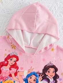 SHEIN 女婴可爱印花连帽罩衫，适合度假、海滩、泳池等各种场合，四季皆宜。 - 粉色 - 查看 7