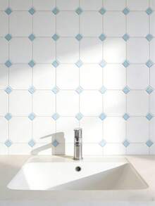 20/10 Stücke quadratische Gitter selbstklebende Mosaikfliesen Aufkleber, Vinyl Wandaufkleber für Küche, Badezimmer, Wohnzimmer, Heimdekoration Aufkleber für Feiertage & Geschenke - Mehrfarbig - Übersicht 9