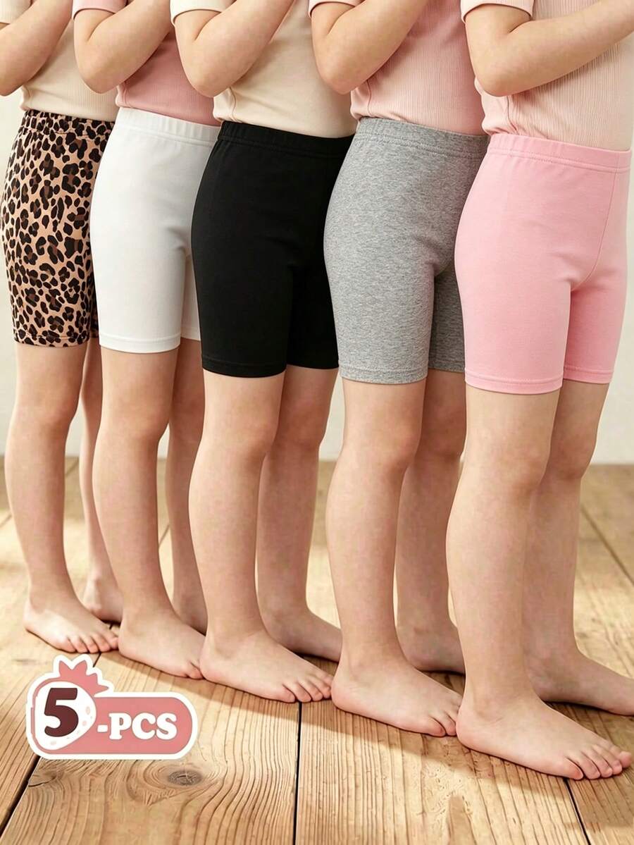 5 Sets Cute Girls Legging Fabric Machine Washable Smooth Skin Friendly Comfortable Fit - Multicolor - View 1