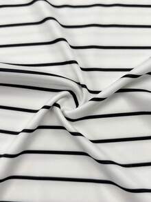 GlowEve Women's Wide Strap Backless Line Camisole - Black and White - View 5
