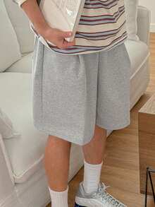 DAZY Men's Grey Elastic Waist Casual Shorts - Grey - View 3