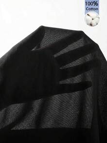 SHEIN Clasi 女款素色V領無袖休閒梭織襯衫 - 黑色 - 查看 6