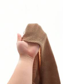 SHEIN Girlism Áo khoác cardigan ngắn thường ngày màu nâu cho bé gái tuổi teen, dệt kim có họa tiết, đa năng và nhẹ, chống nắng - Màu Khaki - Xem 6