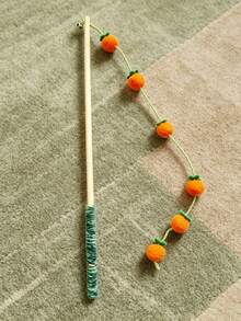 Fruit Laden Tomato Cat Toy, Felt Bell, Persimmon Cat Toy, Pet Toy - Multicolor - View 12