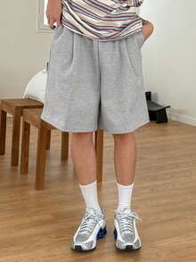 DAZY Men's Grey Elastic Waist Casual Shorts - Grey - View 4