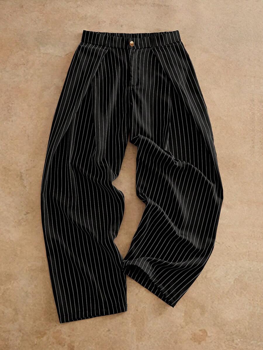 HIMLAND Men's Striped Casual Versatile Daily Travel Long Pants - Multicolor - View 1