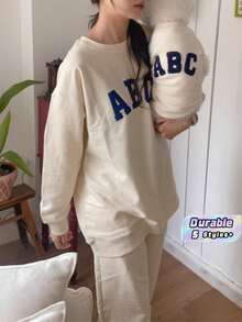 1Pc Pet Clothes For Dogs And Cats - Dog And Cat Clothing, Pet Apparel, Small Dogs, Puppies, Happy Puppies, Small Cats, Cute Pet Clothes, Dog Clothes, Apparel For Small Dogs, Suitable For Autumn And Winter, Comfortable And Warm ABC Sweatshirt. - White - View 1