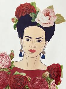 Frida Kahlo X SHEIN 1件裝角色圖案防水浴簾，適用於浴室隔斷浴簾附掛鉤，家用浴室裝飾浴簾，四季通用 - 多色 - 查看 3