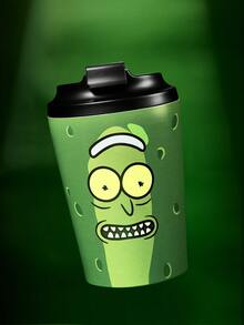 Rick and Morty X SHEIN 360 Ml / 12 Oz 防漏不鏽鋼便攜隨行杯 - 墨綠色 - 查看 2