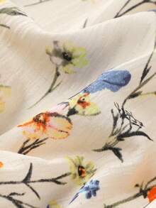 Seusyu Plus Size Women's Floral Print Casual Versatile Everyday Outing Shirt Fall - Multicolor - View 4