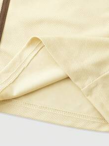 ROMWE MEN Prep Men's City Logo Print Short Sleeve Shirt - Apricot - View 4