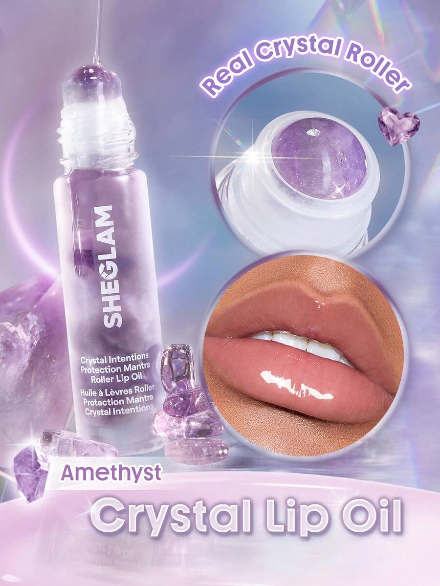 SHEGLAM Crystal Intentions Protection Mantra Roller Lip Oil-Amethyst - Amethyst - View 1